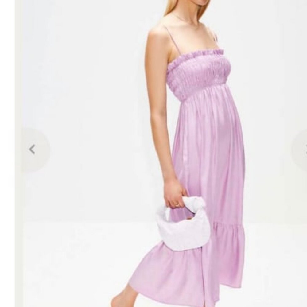 New CIAO LUCIA Umbria Lilac Satin Midi Dress XS MSRP $450